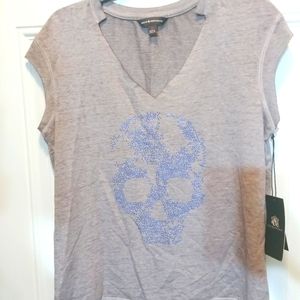 Rock & Republic tank, skull, gray